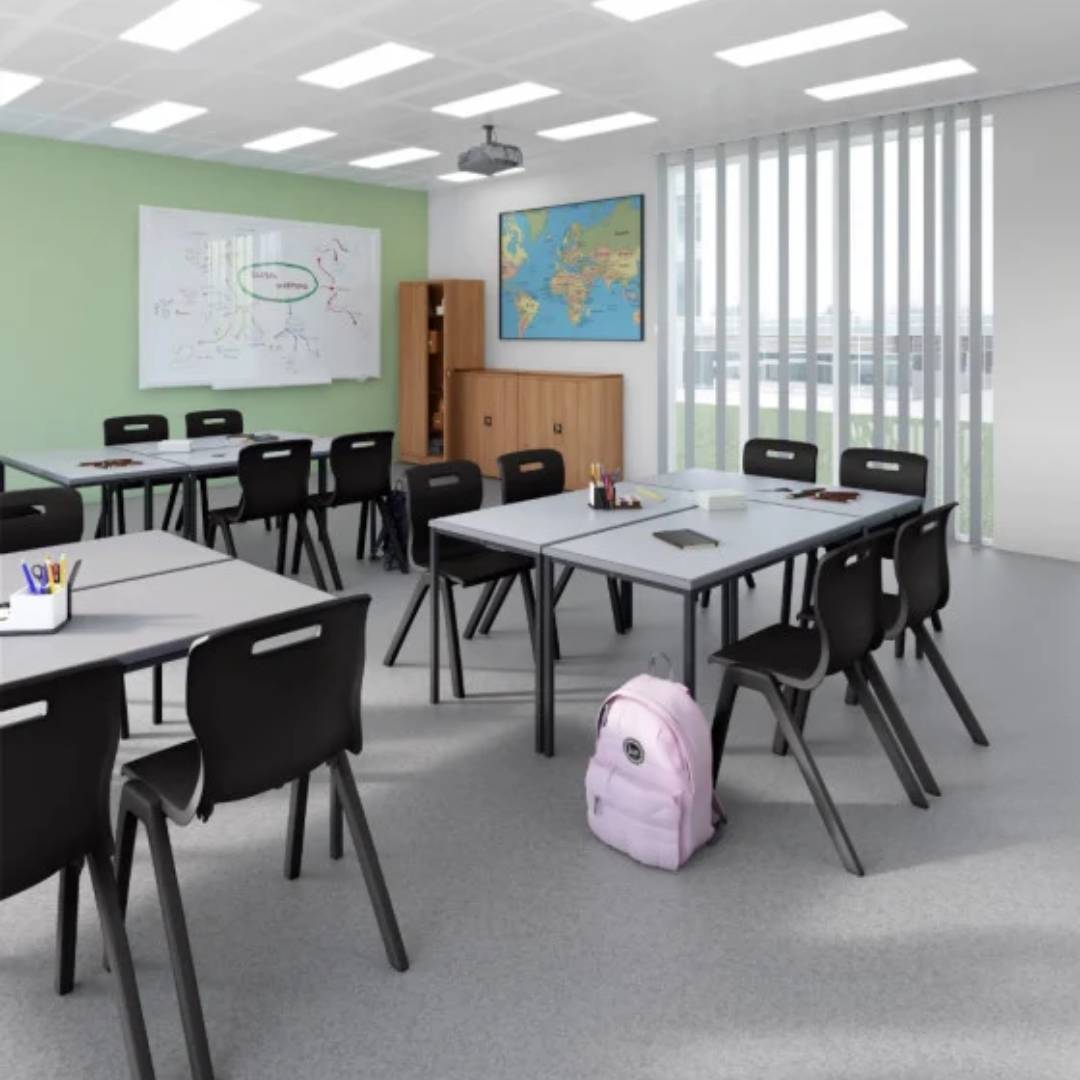 100% Recycled Titan Black Plastic One Piece School Chair