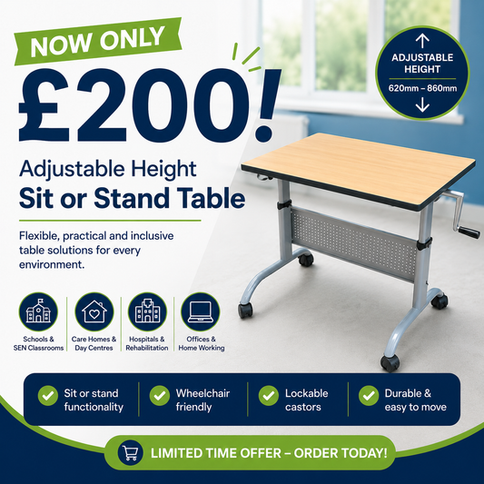Adjustable Height Sit or Stand School Table