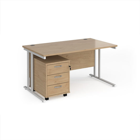 Maestro 25 Cantilever Office Desk with Mobile Pedestal