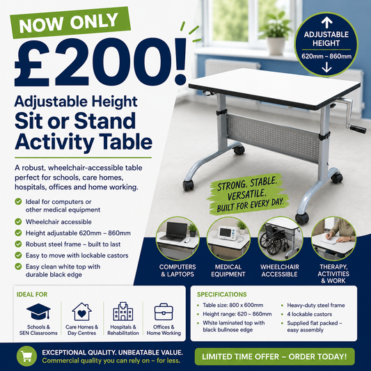 Adjustable Height Sit or Stand School Table