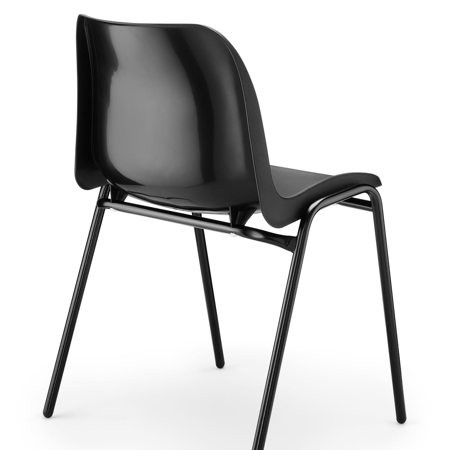 Black polyform chair, rear