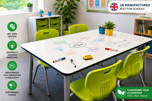 Dry Wipe, Whiteboard Classroom Table Tops