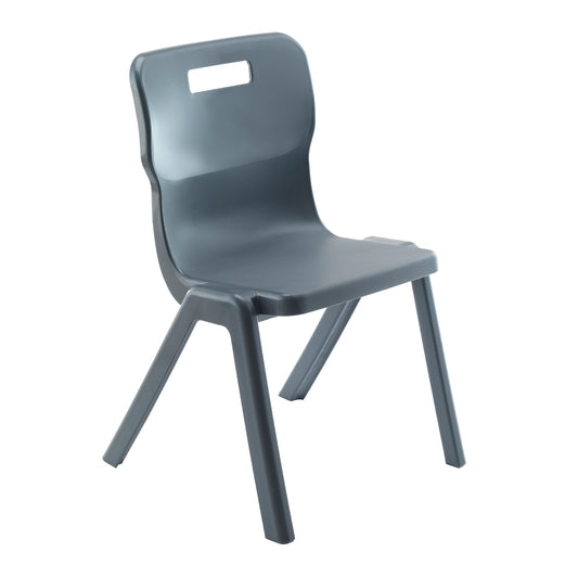 100% Recycled Titan Black Plastic One Piece School Chair