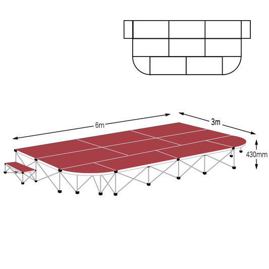 Large 17.5m² Apron Stage