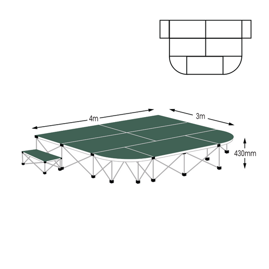 Medium 11.5m² Apron Stage